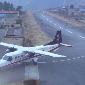 Adventurous flight land at Lukla airport